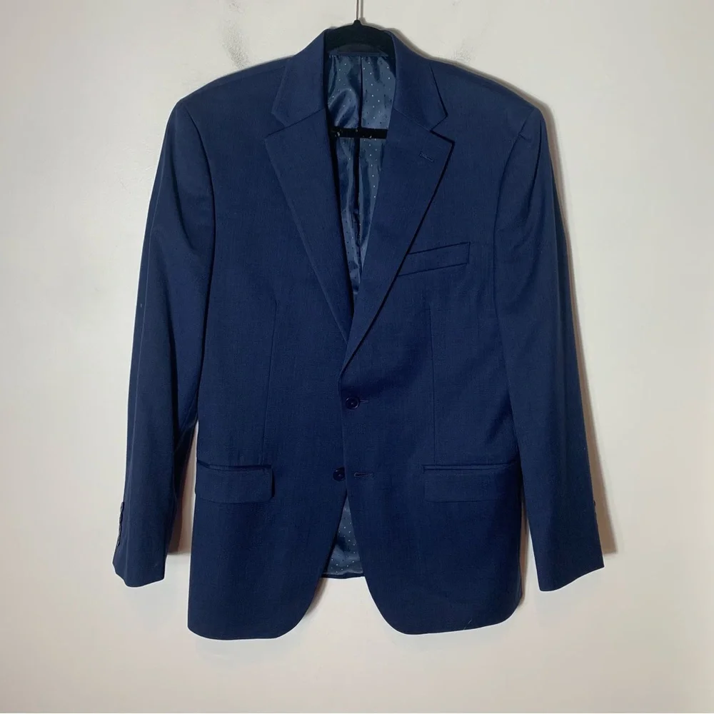 Michael Strahan Navy Blue 40R Sports Coat Blazer 2 Button Single Breasted